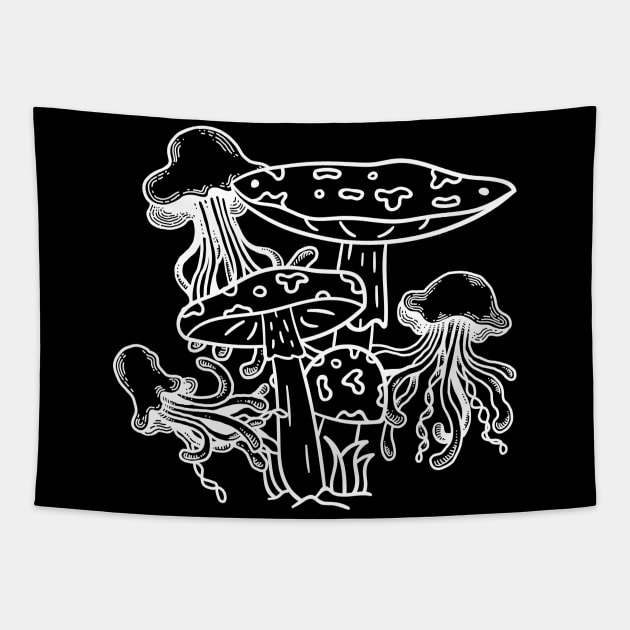 Cottagecore Aesthetic Mushroom Goblincore Fungi Tapestry by Alex21