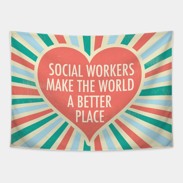 Social Worker Inspirational Heart Tapestry by epiclovedesigns