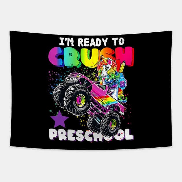 Funny I'm Ready To Crush Preschool Unicorn Back To School Tapestry by torifd1rosie