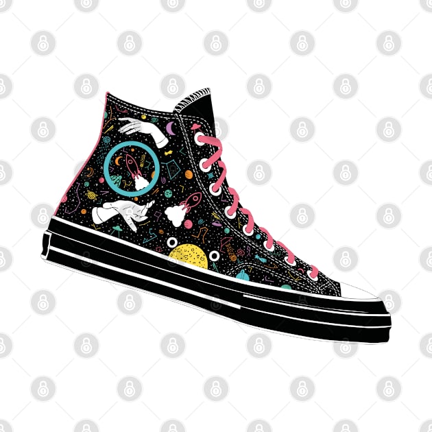 Space Converse Illustration black &amp; colour by MickeyEdwards