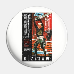 Buzzsaw running man vintage style sports card T-shirt Pin