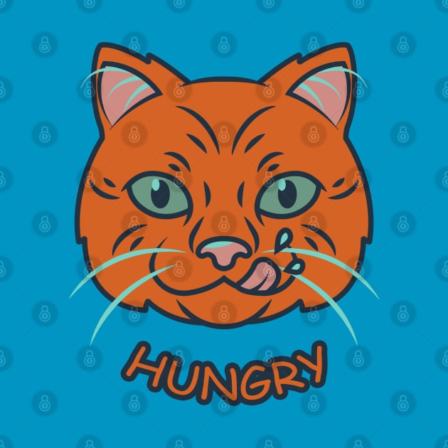 hungry orange cat by dedecefu