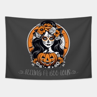 Feeling fabulous Halloween Mardi gras style design Tapestry