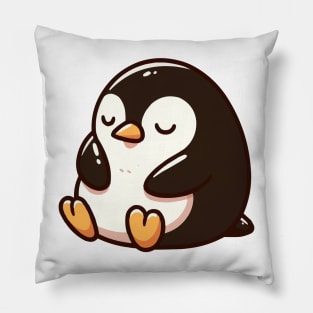 cute penguin sleeping sitting up Pillow