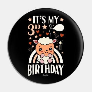 It's My 3rd Birthday Sheep Pin