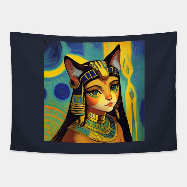 Bastet Egyptian Cat Goddess Tapestry by soulfulprintss8