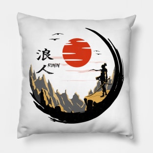 Samurai Warrior Fighter Vintage Retro Ancient Japanese Art Pillow