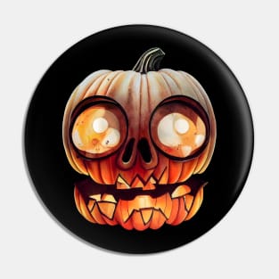 Scary Halloween Pumpkin Art Pin