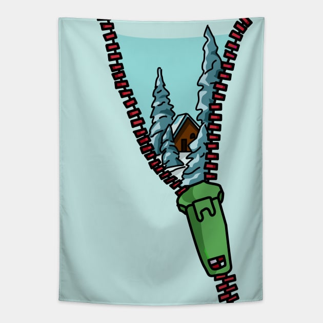 Zip Check: Journey to the North Pole Tapestry by Fun Funky Designs