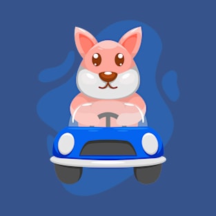 Cute Dog Driving Car T-Shirt