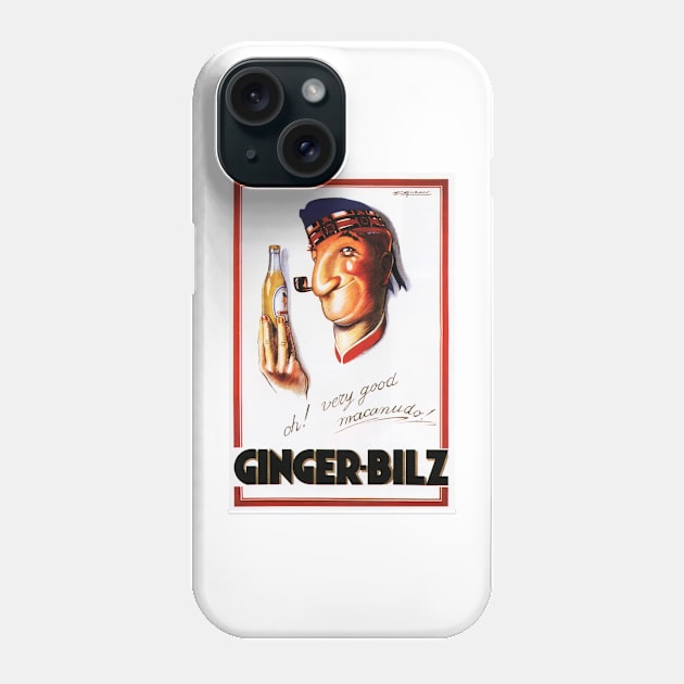 GINGER BILZ Vintage Soda Beverage Advertisement by Achille Mauzan Lithograph Phone Case by vintageposters