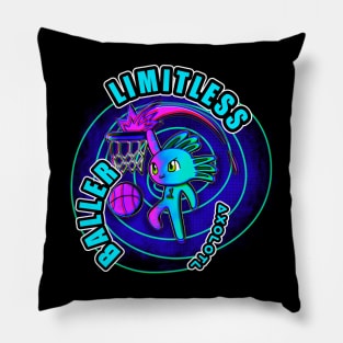 Limitless Baller Slam Dunk Yeet Axolotl Basketball Kids Teens Sports Pillow