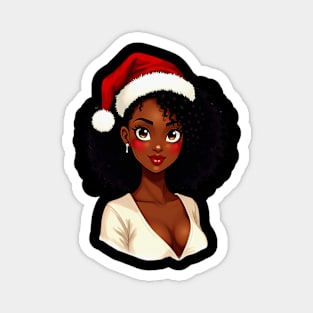 Black Girl Claus, Black Girl Christmas, Merry Christmas Magnet