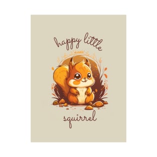 Happy Little Squirrel - Cute and Cheeky Comic Style Design T-Shirt