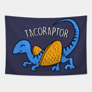 Cute Taco Funny Dinosaur Velociraptor Taco Tuesday Cartoon Tapestry