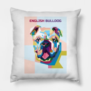 Abstract Popart English bulldog lover Pillow