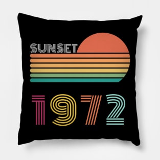 Sunset Retro Vintage 1972 Pillow