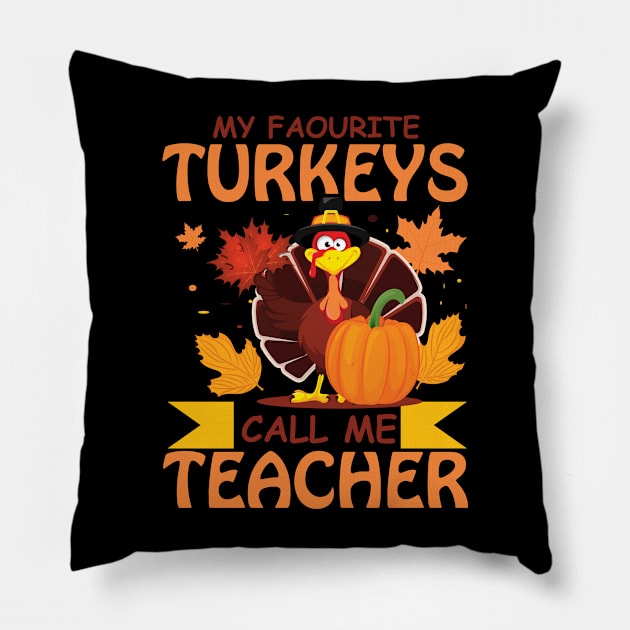 Happy Turkey Day Shirt Cute Little Pilgrim Gift Thanksgiving Pillow by The Design Catalyst