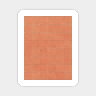 Large Grid Pattern - Coral Magnet