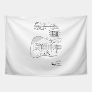 Electrical Guitar Vintage Patent Hand Drawing Tapestry