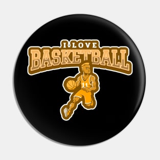 I Love Basketball Pin