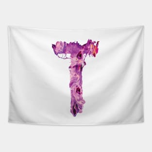 Colorful Painted Initial Letter T Tapestry