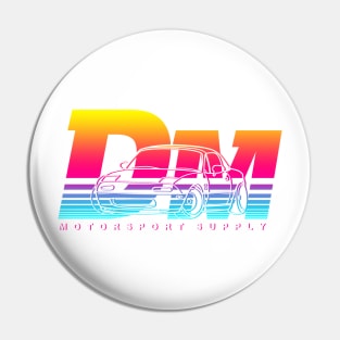 Sliding into DMs Retro Miami Japanese Roadster Sports Car Pin