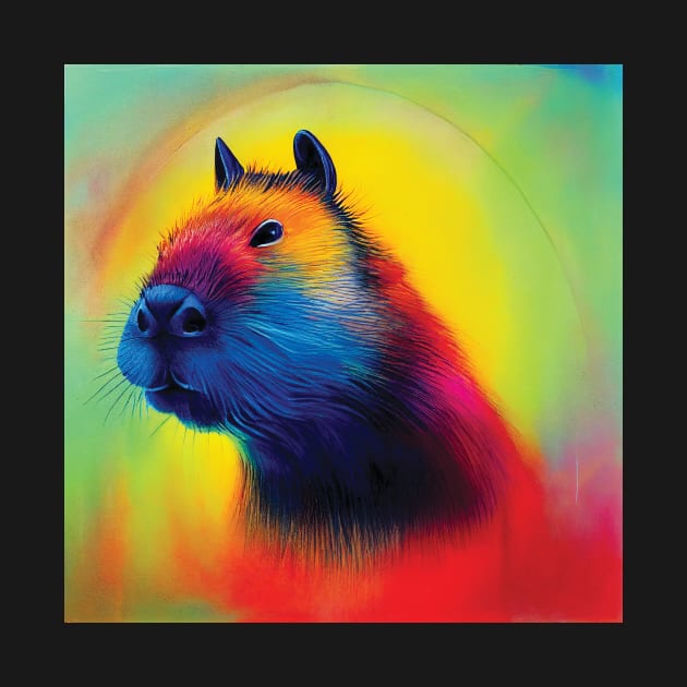 Capybara in Rainbow Colours by Geminiartstudio