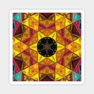 Mosaic Kaleidoscope Flower Magnet