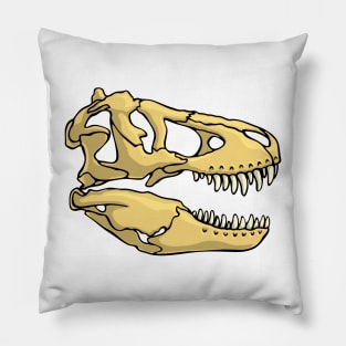 T-rex Skull Illustration Pillow