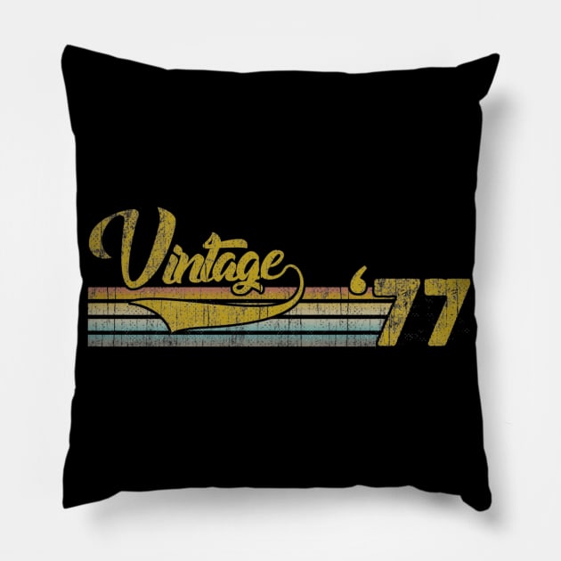 Vintage 1977 All Original Parts Men Women 43rd Birthday Gift Pillow by semprebummer7