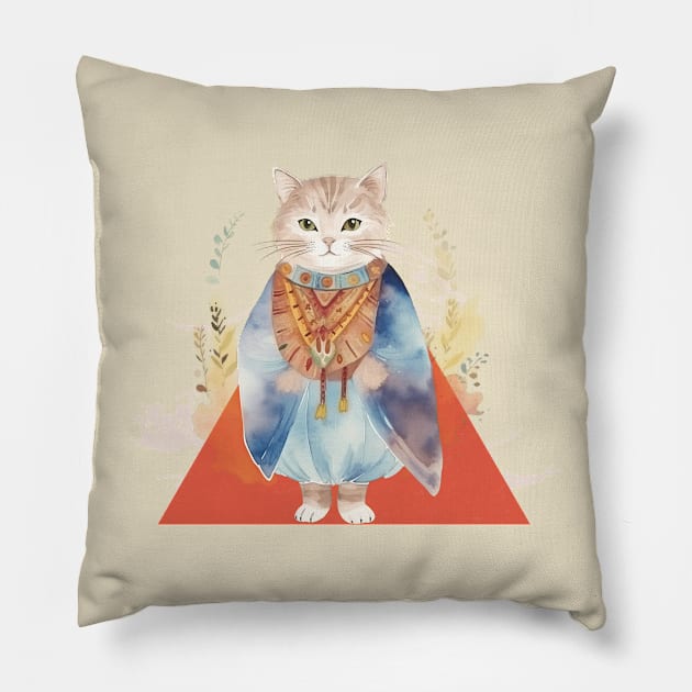 abstract cat Pillow by Cheersshirts