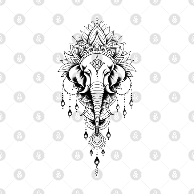 Thai Elephant Tattoo 2: Thai Sak Yant Chang Erawan (Elephant) Tattoo Design by Puff Sumo