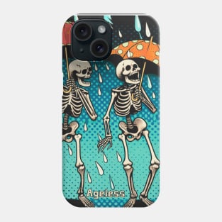 The laughing skeletons dance outside in the rain. Phone Case