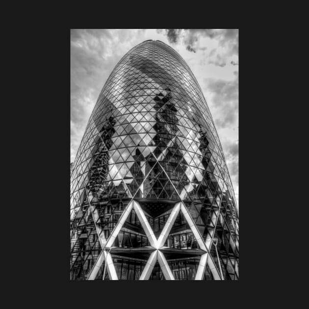 London Gherkin, 30 St Mary Axe, Black And White by tommysphotos