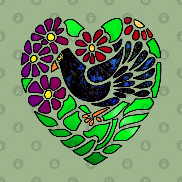 Gothic Bird in Heart by Jan4insight TeeStore