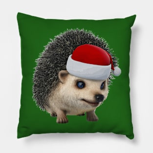 Cute Christmas Opossum Or Hedgehog Wearing Santa Costume Pillow