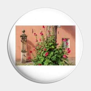 hollyhocks Pin