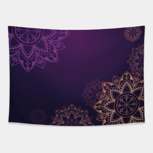 Purple and Gold Mandala Tapestry