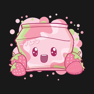 Strawberry Milk Drink Japanese Kawaii T-Shirt