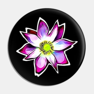 Pink Lotus Flower Art Pin