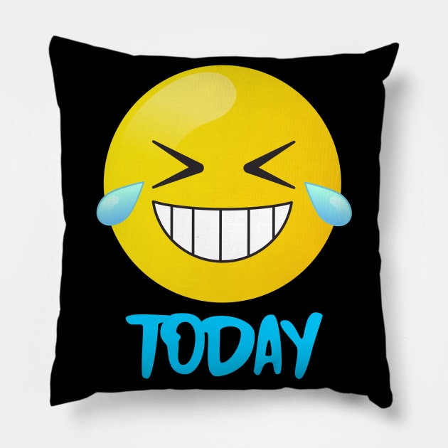 Grinning,squinting,naughty,smiling mood day. Pillow by MoodsFree