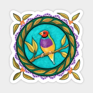 Rainbow Finch Magnet