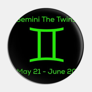 Gemini The Twins, Zodiac Pin