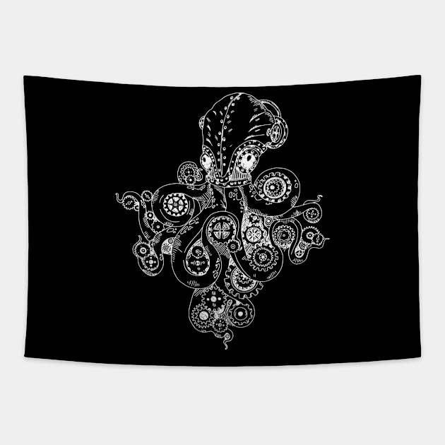 Octopus with gears Tapestry by GoshaDron