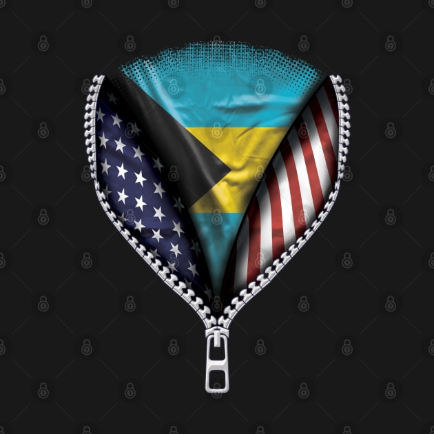 Bahamian Flag  Bahamas Flag American Flag Zip Down - Gift for Bahamian From Bahamas by Country Flags