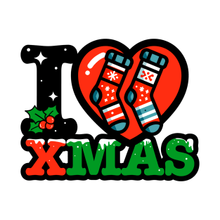 I heart Christmas socks xmas T-Shirt