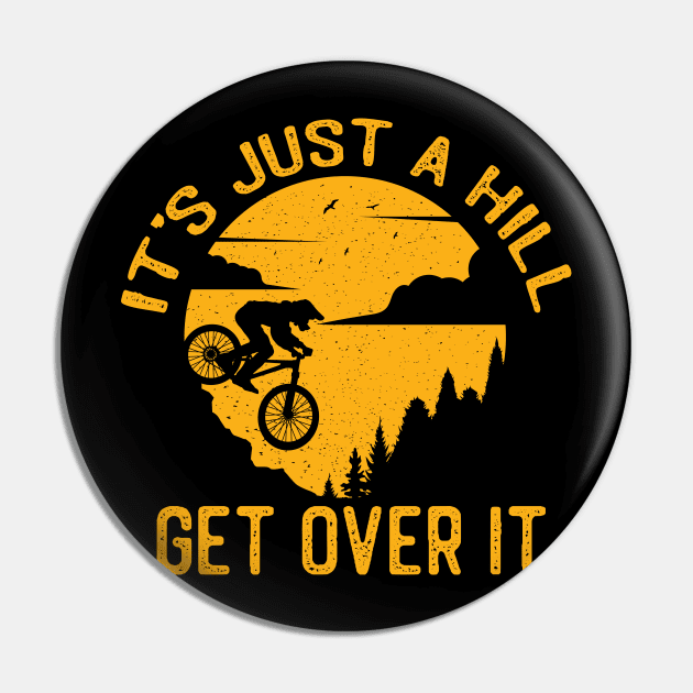 Funny Mountain Biking Design For Men Women Trail Ride Lover Pin by DonVector