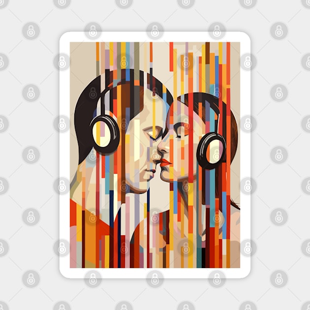 Lost In Music - Music Is Life - Music Lovers Magnet by Dazed Pig