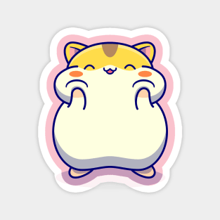 Cute Happy Hamster Cartoon Magnet